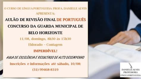 AULÃO DE REVISÃO FINAL DE PORTUGUÊS PARA O CONCURSO DA GUARDA MUNICIPAL