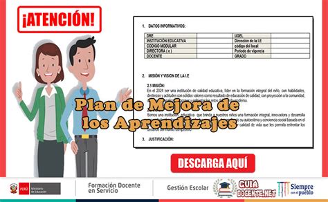 Modelo De Plan De Mejora De Los Aprendizajes Referencial Gu A Docente