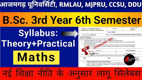 BSc 6th Sem Maths Syllabus Bsc 6th Semester Maths Syllabus Metric