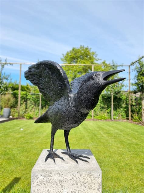 Lifelike Raven Bronze Raven Bronze Birds Bronze Garden Etsy