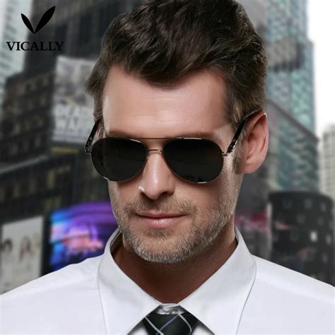 Fashion Metal Polarized Sunglasses Men Retro Oval Frame Glasses Popular