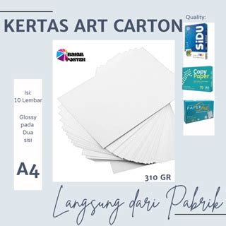 Jual Kertas Art Paper Carton Karton A4 210 310 Gsm Gram ISI 10 LEMBAR