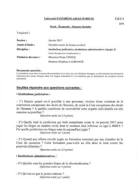 Partiel IJA 1 Institutions Judiciaires Et Administratives Studocu