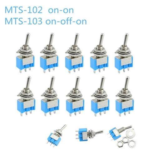 Toggle Switch Blue Mini Mts Pin Spdt On On A Vac