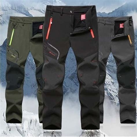 2019 Winter Men Cargo Pants Elastic Waist Travel Softshell Trousers