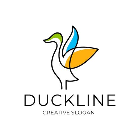 Premium Vector Duck Modern Line Style Logo Template