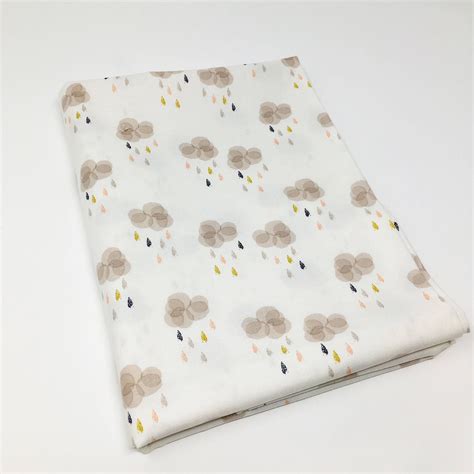 Cloud fabric by the Metre - Dashwood fabric - Autumn Rain Cloud Fabric - Unisex nursery decor ...