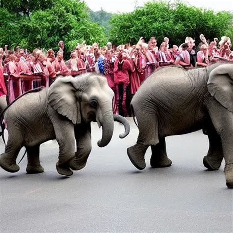 Techno Viking Leads A Parade Of Elephants Stable Diffusion Openart