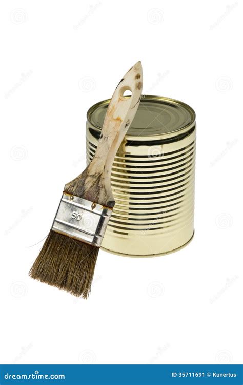 Paint Can With Brush Stock Image Image Of Tool Improvement 35711691