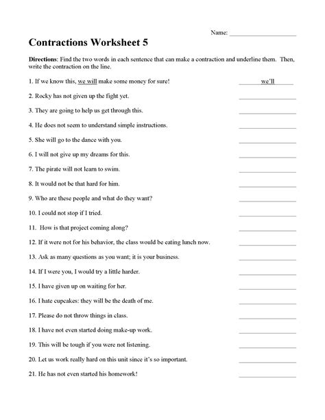 Contractions Worksheets And Activities Language Arts And Grammar