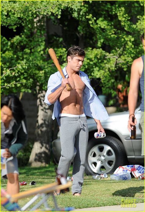 Zac Efron Shirtless Abs Flashing On Townies Basketball Set Photo