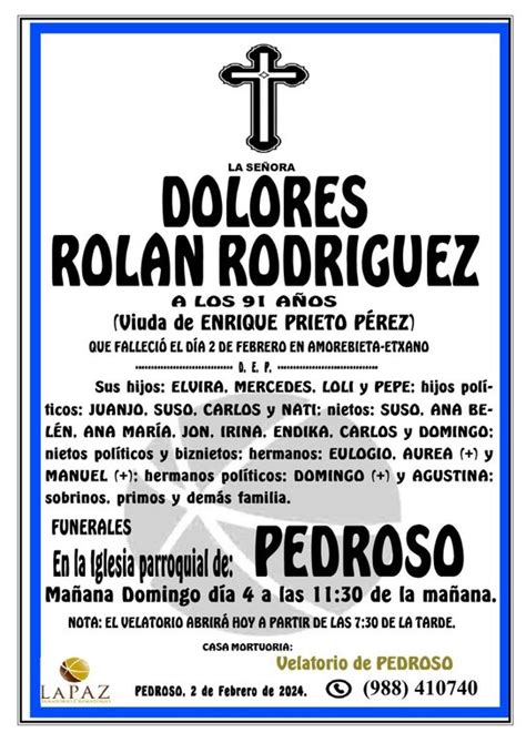 ESQUELAS VERÍN Dolores Rolán Rodríguez