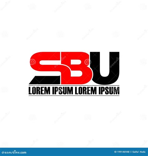 Letter Sbu Simple Monogram Logo Icon Design Stock Vector