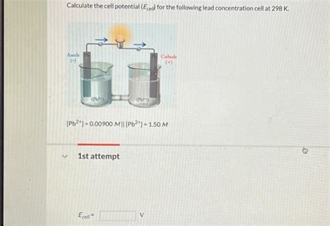 Solved Calculate the cell potential (Ecell ) for the | Chegg.com