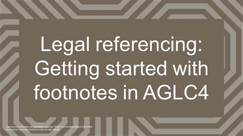 Legal Referencing Getting Started With Footnotes In Aglc Youtube