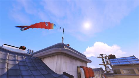 Wallpaper Building Sky Tourism Flag Hanamura Overwatch Cloud