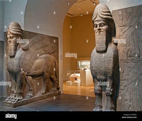 Statue Winged Lion Human Face North West Royal Palace Of Ashurnasirpal