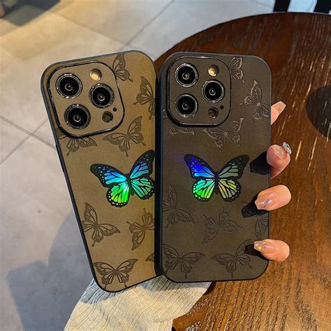 Funda De Tel Fono Mate De Mariposa Cortex De Lujo Para Iphone