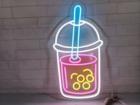 Buy Neon Sign Boba Tea With Dimmer Neon Sign Bubble Tea Neon Signs Neon