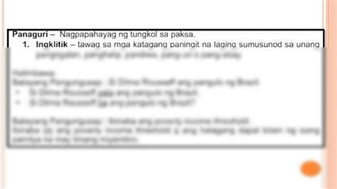 SOLUTION: Panaguri at paksa -isang Pagtalakay - Studypool