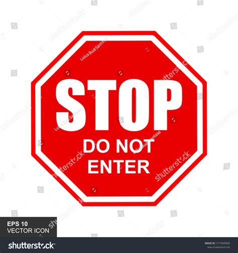 Illustration Stop Do Not Enter Red Stock Vector (Royalty Free ...