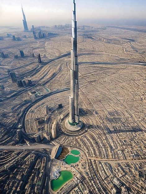 Premium Photo | Aerial view of Burj Khalifa