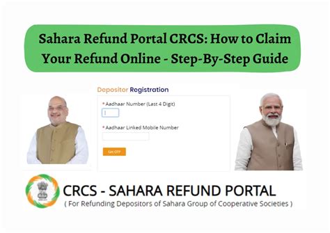 Sahara Refund Portal CRCS How To Claim Your Refund Online Step By