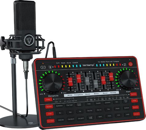 Kit de tarjeta de sonido de micrófono para podcast condensador de