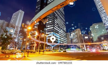 Modern Society Technology Smart City Digital Stock Photo 1997301155 ...