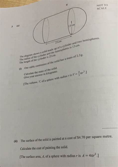 Solved NOT TO SCALE 3 A The Diagram Shows A Solid Made Up Of A