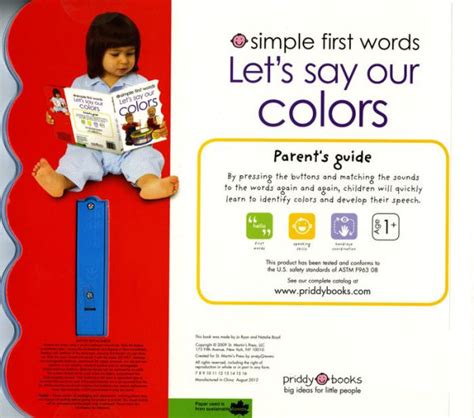 Let S Say Our Colors Simple First Words Series By Roger Priddy Board