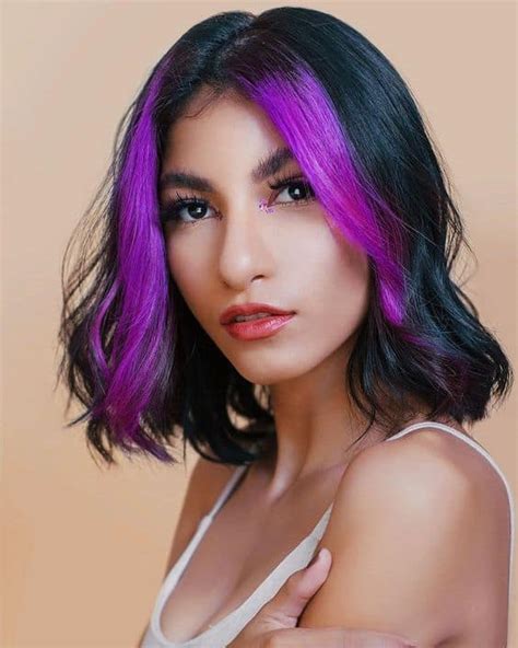 Mecha Embaixo Do Cabelo - Mechas Roxas Embaixo Do Cabelo Então, Tentei Tingir Meu Cabelo De Um