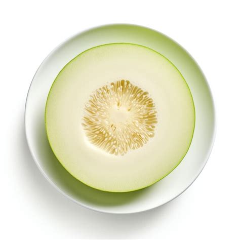 Premium Photo Top View Minimalistic Of An Isolated Honeydew Melon