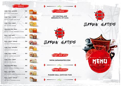 Trifold A4 Japanese Menu Template Vol 2 Print Templates GraphicRiver