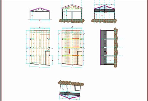 Hangar industriel dans AutoCAD Téléchargement CAD gratuit 233 41 KB