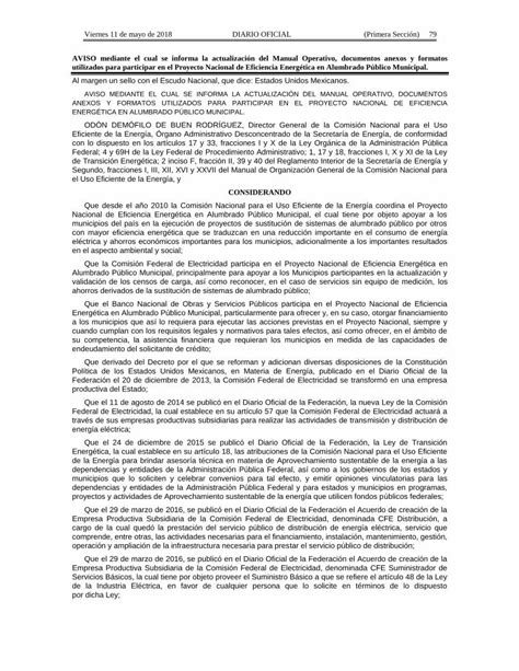 Pdf Manual Operativo Del Proyecto Nacional De Comisión Federal De