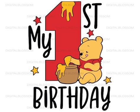 Winnie The Pooh My 1st Birthday Pooh Bear Winnie The Pooh Etsy