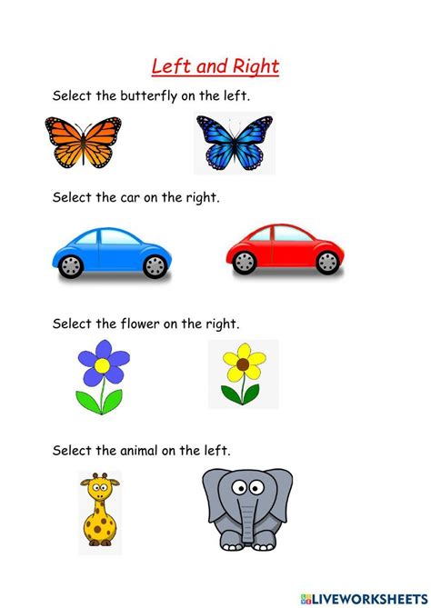 Right And Left Concept Worksheet (Lehrer gemacht) - Twinkl - Worksheets ...