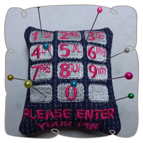 Enter Your Pin Pincushion 4x4 Machine Embroidery Machine Embroidery