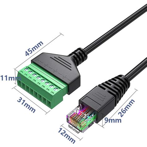 Adaptador De Bloque De Terminales De Tornillo Rj Macho A Pines Para