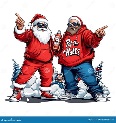 festive santa hip hop style  graffiti vibe stock illustration