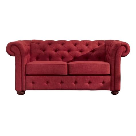 Buy Vegard Tufted Chesterfield Loveseat in Red Color Online in UAE ...