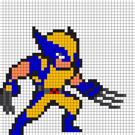 Wolverine By Super Mario Gamerxxx On Kandi Patterns Pixel Art Pattern Pixel Art Pixel Art