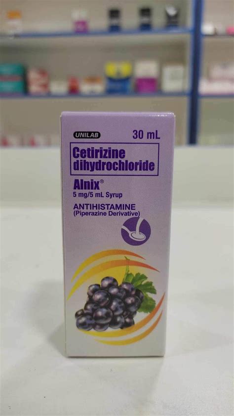 ALNIX Plus Cetirizine Phenylephrine HCL 5mg 5mg Per 5ml Syrup 30ml