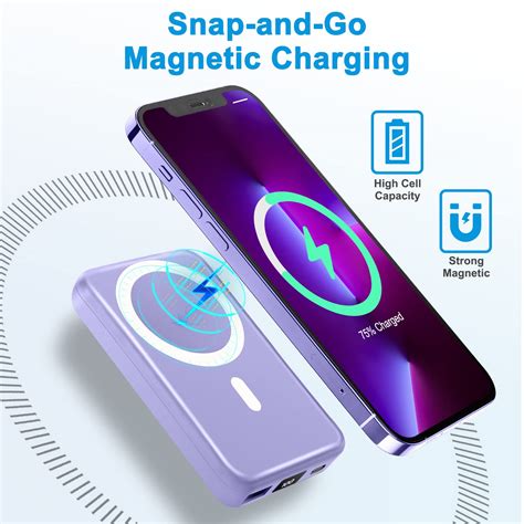 AOGUERBE Magnetic Wireless Portable Charger 10000mAh Wireless Power