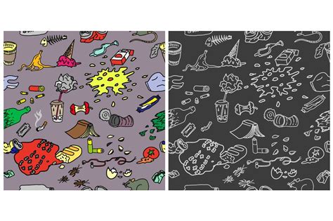 Street Garbage Doodle Set Doodle On Photos Doodles Vector Pattern