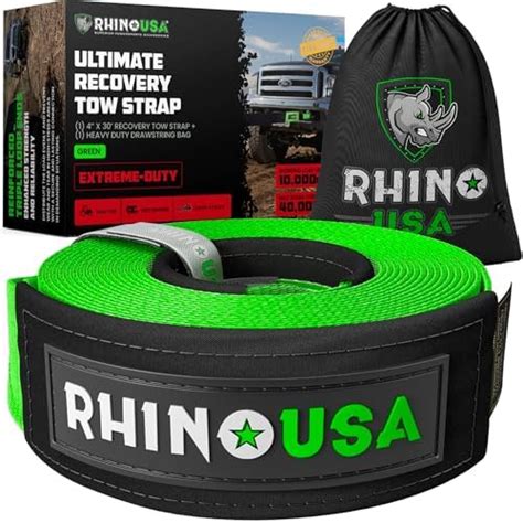 Amazon Rhino USA Recovery Tow Strap 3 X 20 31 518lb Break