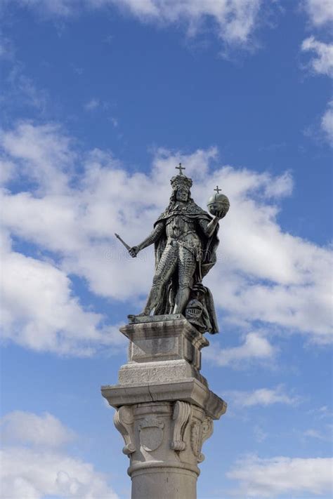 Statue Of Leopold I Located On Stock Exchange Square Trieste Italy