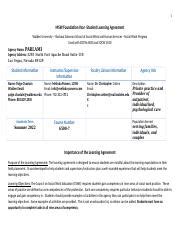 MSW Foundation Year Student Learning Agreement Overview Course Hero