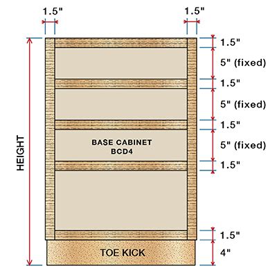 4 Drawer Base - Maple